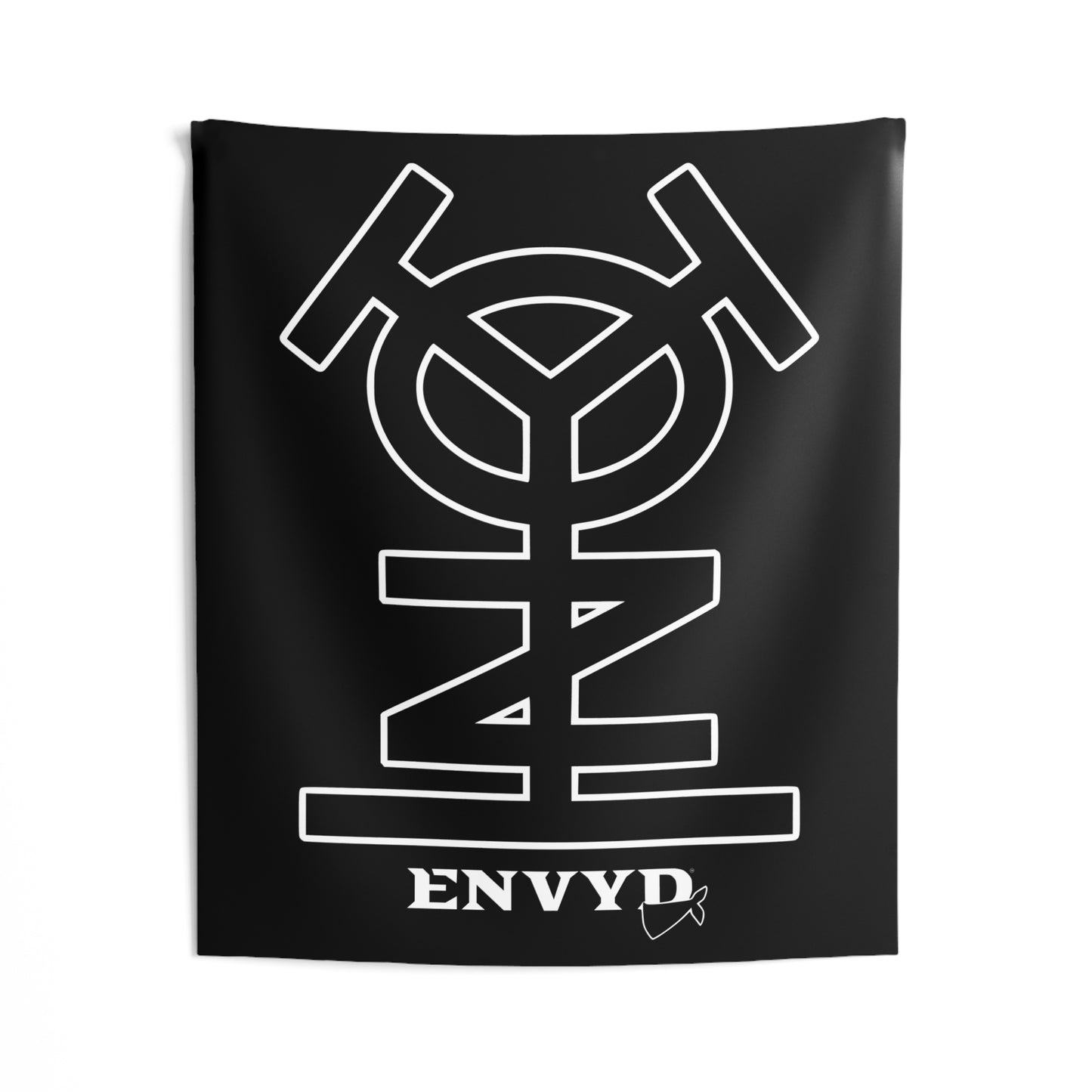 Modern Black Indoor Wall Tapestry - "ENVYD l YONA"