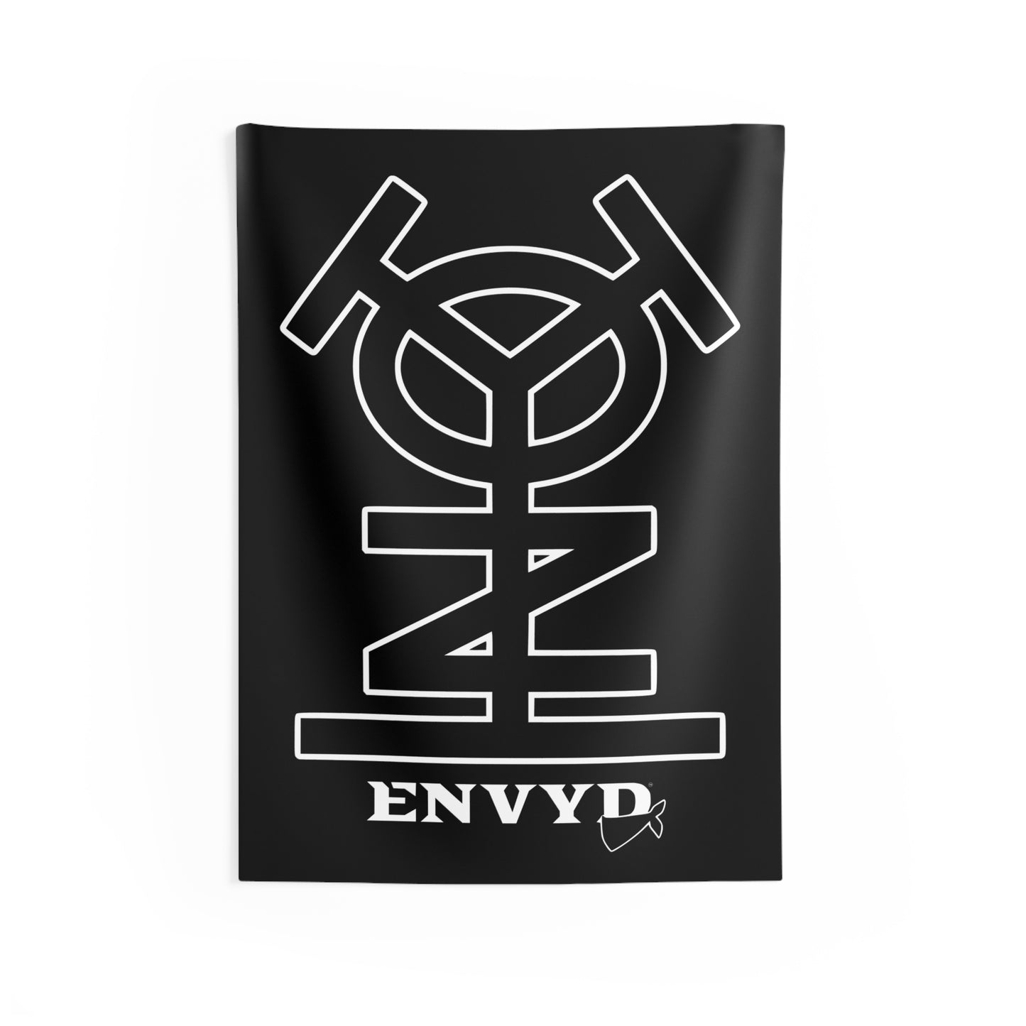 Modern Black Indoor Wall Tapestry - "ENVYD l YONA"